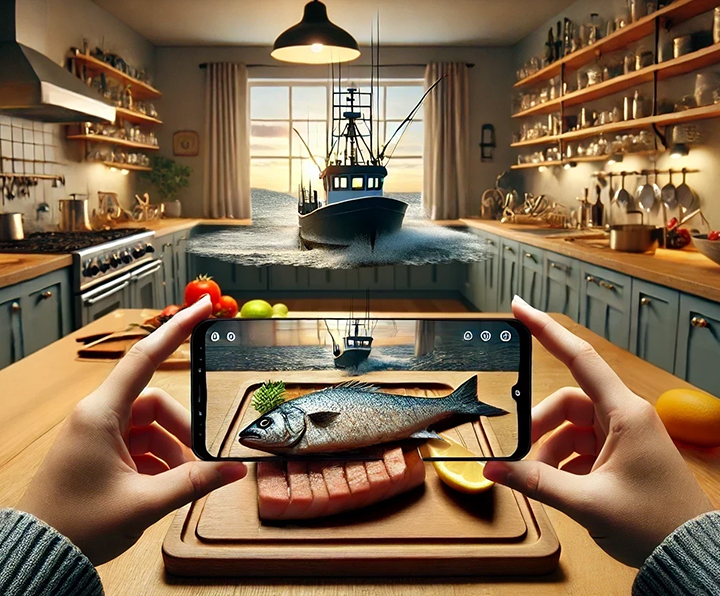 Une expérience client immersive pour une plat de poisson.